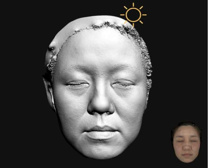P2 three-dimensional facial modeling visual